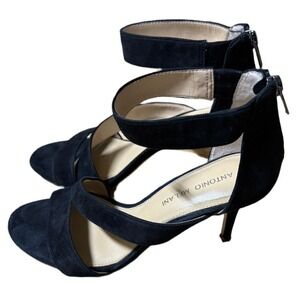 Antonio Melani Black Suede Strappy Heels – Size 7.5